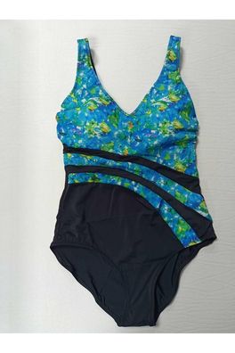 Women's Patterned V-Neck Swimsuit One Piece 2023 Zipper Monokini Bathing Suit Push