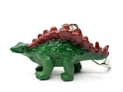 Stegosaurus Schlüsselanhänger Anhänger Schlüsselring Dinosaurier grün braun