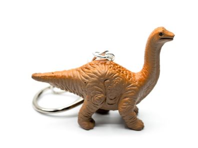 Apatosaurus Schlüsselanhänger Anhänger Schlüsselring Dinosaurier braun orange