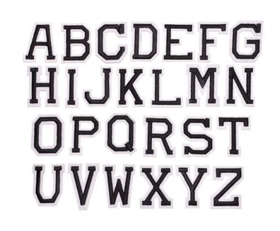 26x Buchstaben Miniblings Initialen Alphabet ABC Bügelbild Aufbügler Buchstabe