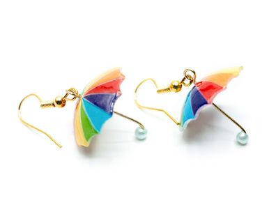 Regenschirm Ohrringe Miniblings Hänger Regen Schirm Regenbogen bunt LGBTQ+