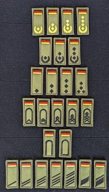 Bundeswehr Rangabzeichen mit Deutschlandflagge, 5,0 x 2,0 cm, Heer