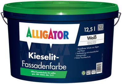 Alligator Kieselit-Fassadenfarbe 5 Liter weiß