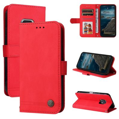 Hülle für Nokia Xr 20, Kartenhalter, Ständer, stoßfester Schutz – Rot