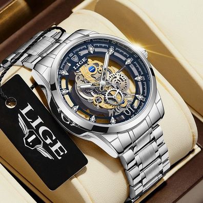 Lige Mode Männer Uhr kreative hohle Design Uhr für Männer Top-Marke Luxus Militär Qua