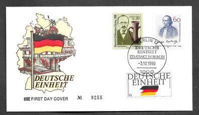 FDC BRD Deutsche Einheit nummerierter Umschlag 9255 3.10.1990