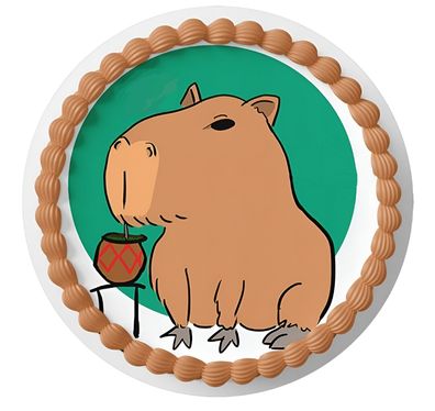 Essbar Capybara Wasserschwein Tortenaufleger Tortenbild Fototorte Zuckerbild 8