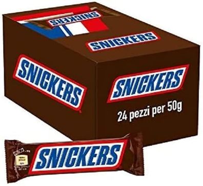 24 x 50g Snickers Schokoriegel - In der Theken/ Kiosk Box