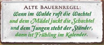 Alte Bauernregel , Blechschild 28 x 12 cm, D0973