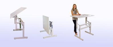 Steharbeitstisch Schreibtisch höhenverstellbar, Neigung verstellbar, 80x60 cm