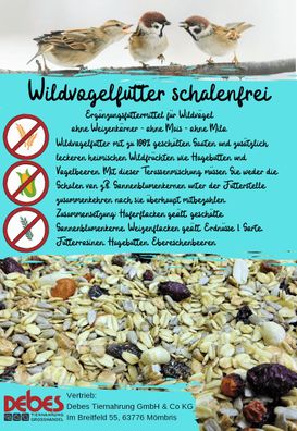 Wildvogelfutter schalenfrei 7,5 kg Winterfutter ohne Schalen mit Waldfrüchten