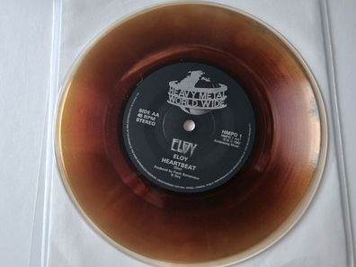 Eloy - Fools/ Heartbeat 7'' Vinyl UK BROWN/ SILVER VINYL
