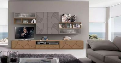 Design Wandschrank Regal Wohnzimmer Holz Schränke Wand Regale Italy Neu