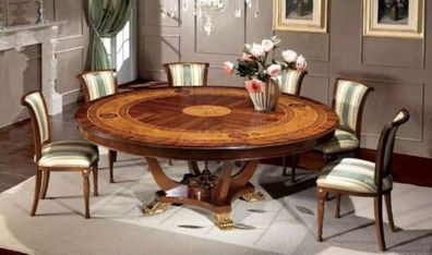 Runde Tisch Holz Tische klassisch Stil Ess Wohn Zimmer Möbel Braun Neu