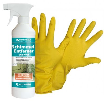 Hotrega Schimmel Entferner Stockfleckenentferner chlorfrei 500ml inkl Handschuhe