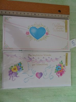 alte Grußkarten Zur Hochzeit Vermählung Geldtasche Satin exklusiv Taunus Card