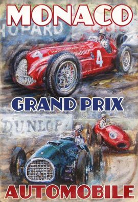 Top-Blechschild m. Kordel, 20 x 30 cm, Grand Prix, Monaco, Automobile, neu & ovp