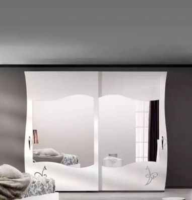 Modern Holz Massiv Kleiderschrank Schlafzimmer Regal Schrank Weiß Neu