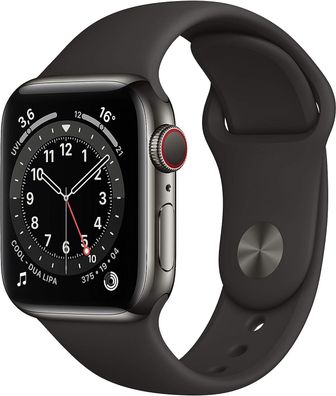 Apple Watch Series 6 GPS + LTE 40mm Edelstahl Graphit Sportaband Black Neuware