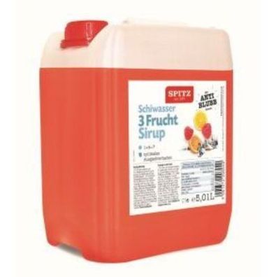 SPITZ Schiwasser 3 Frucht Sirup 5l Liter Kanister Einweg Sirup 1 + 6 =7