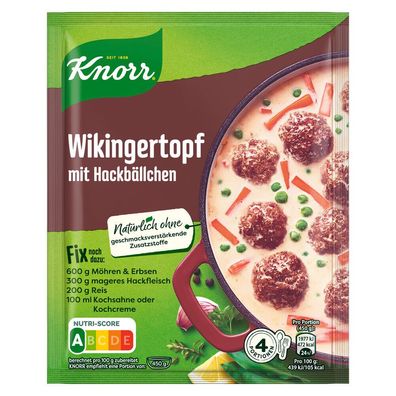 Knorr Familien-Fix Wikingertopf mit Hackbällchen 30 g Beutel, 23er Pack (23x30g)