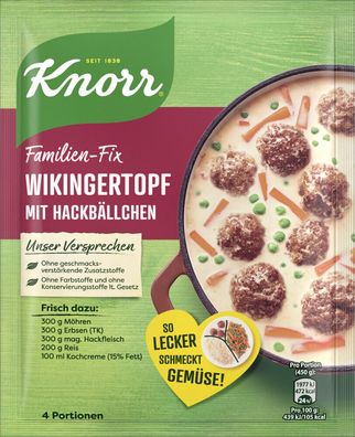 Knorr Familien-Fix Wikingertopf mit Hackbällchen 30 g Beutel