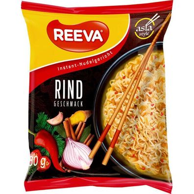 Reeva Instant Nudeln asiatischer Art Rindgeschmack 24x60 g Bt.