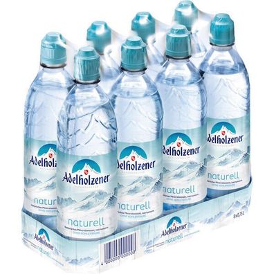 Adelholzener Mineralwasser Naturell Sportslock 8x0.75l Einweg-Pfand