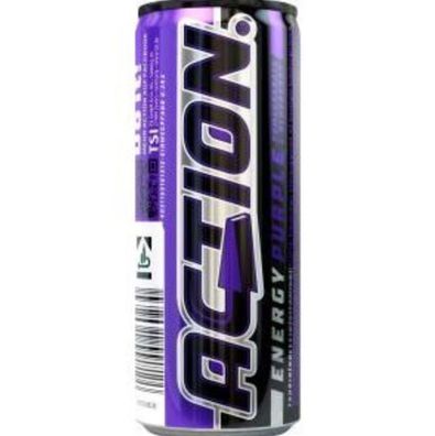 Action Energy Drink Purple 250ml, 24er Pack EINWEG PFAND