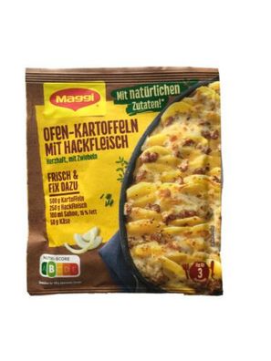 Maggi Fix für Ofen Kartoffeln mit Hackfleisch mit Röstzwiebeln 34g