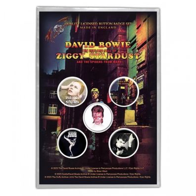 David Bowie Early Albums Button Pack Set Offiziell lizensiert