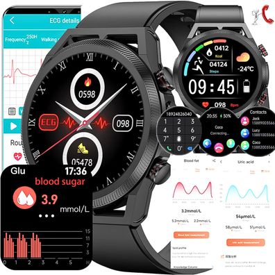 Manike E400 Smartwatch mit ECG PPG AMOLED Herzfrequenzmesser, Analyse von EKG-Daten