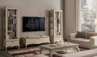 Wohnzimmer rtv Vitrine Wohnwand Schränke Design Art déco Vitrinen Set