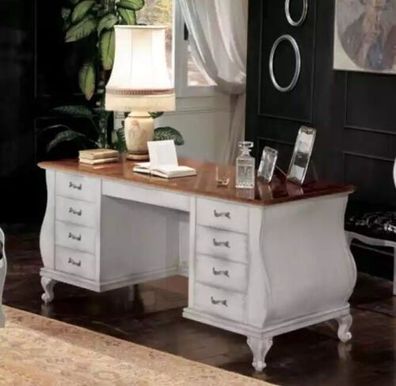 Klassischer weißer Schreibtisch Tisch Büromöbel 180x80 Schreibtische