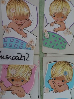 sehr alte mini Grußkarten Anco West Germany Ereignis Baby Geburt RAR