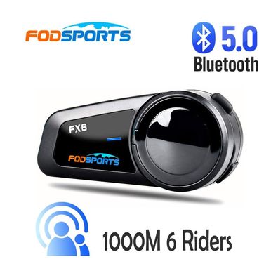 Fodsports FX6 Intercom Motorrad Gegensprechanlage 1000m Bluetooth Headset FM DE Neu