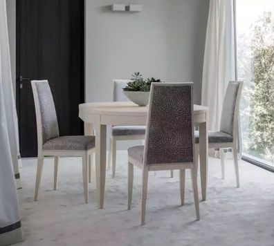 Esstisch Garnitur Gruppe Esszimmer Tisch Set 4x Stühle Holz 5tlg Beige