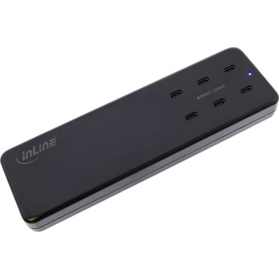 InLine® Multiport Netzteil, Ladegerät, 6x USB Typ-C, PD 3.0, GaN, schwarz