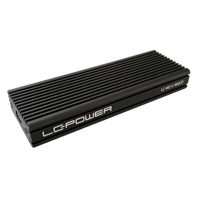 LC-Power LC-M2-C-MULTI M.2-SSD-Gehäuse (NVMe und SATA), USB 3.2 Gen.2x1, schwarz