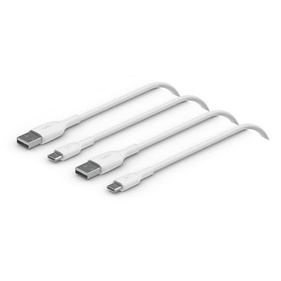 Belkin USB-C/ USB-A PVC Kabel, 1m, weiß, Doppelpack