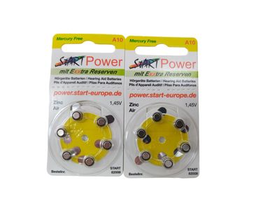 12 Stück Hörgerätebatterie Start Power A10 - PR70 Hörgeräte Batterie 1,45V