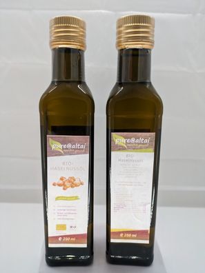 Haselnussöl BIO kaltgepresst, 250 ml Haselnuss-Öl - Pure@Altai