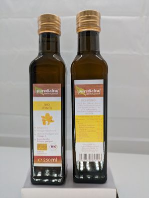 Leinöl BIO kaltgepresst, 250 ml Lein-Öl - Pure@Altai