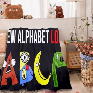 Cartoon Alphabet Lore Flanell Blanket Alphabet Friends Decke Reisedecke Schlafdecke