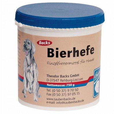 Backs Bierhefe für Hunde 750g in Pulverform für Stoffwechsel, Haut & Fellpflege