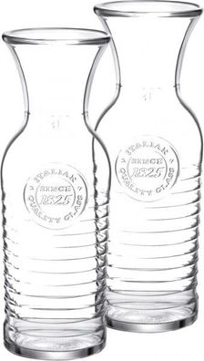 Officina 1825 Karaffe 1L geeicht - 2 Stück Saftkaraffe Wasserkaraffe Weinkaraffe