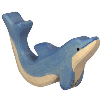 Holztiger Delfin aus Holz - klein