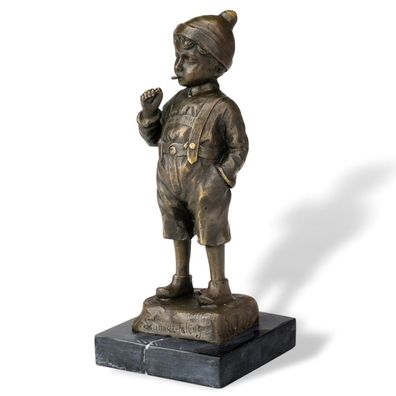 Bronze Skulptur Junge beim Rauchen Bronzeskulptur nach Schmidt-Felling Replika