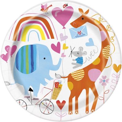 Teller Zoo Babyparty, 23 cm