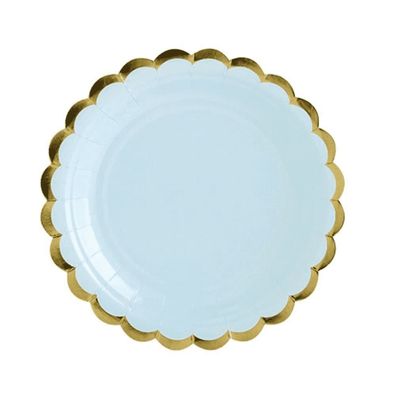 Teller pastell hellblau, Folienbeschichtet, 17,8 cm